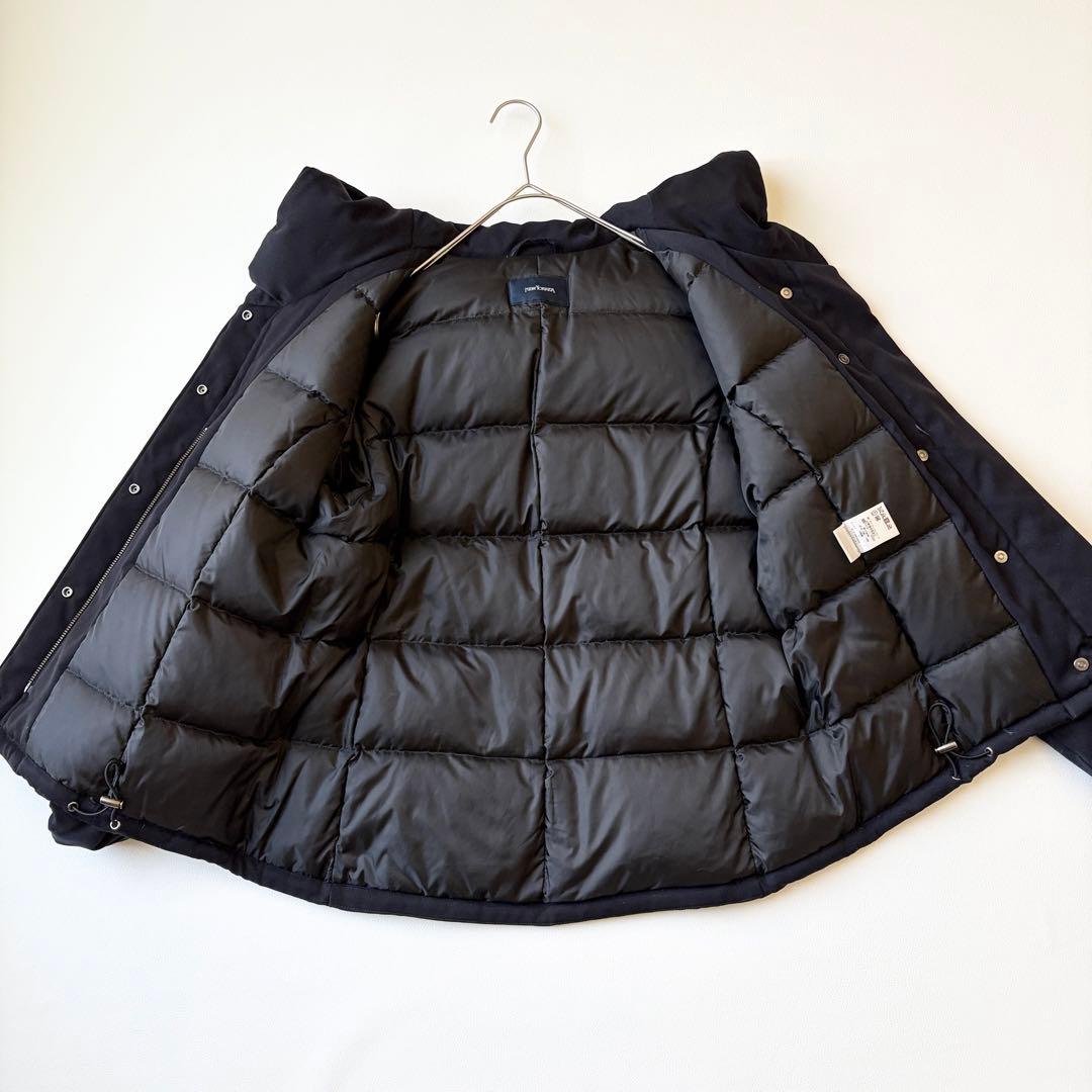 2866y美品ニューヨーカー フーデットショートパデットダウン 紺 近年 フレア