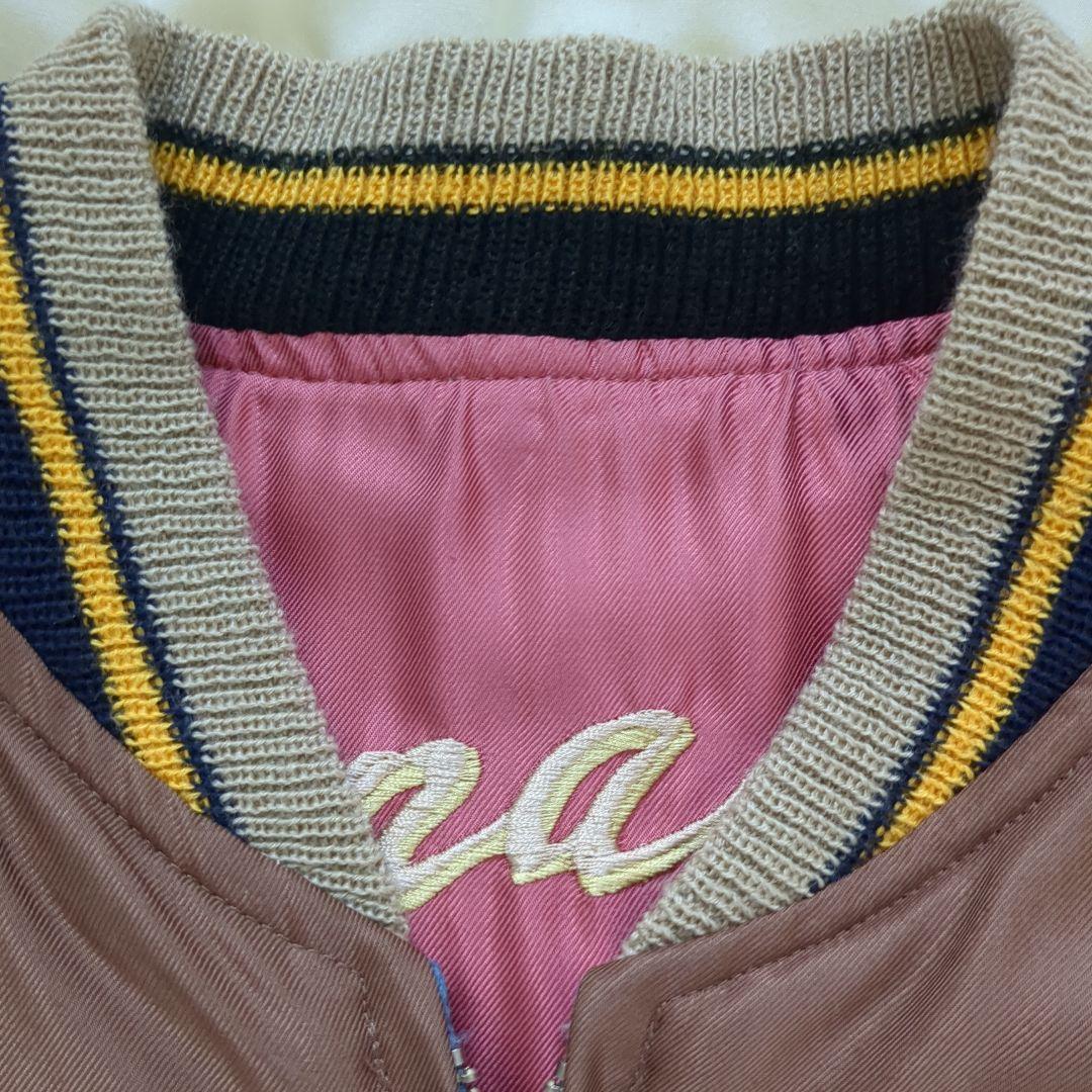 試着のみテーラー東洋　スカジャン ブラウン/アイボリー 鷲刺繍　TT12826