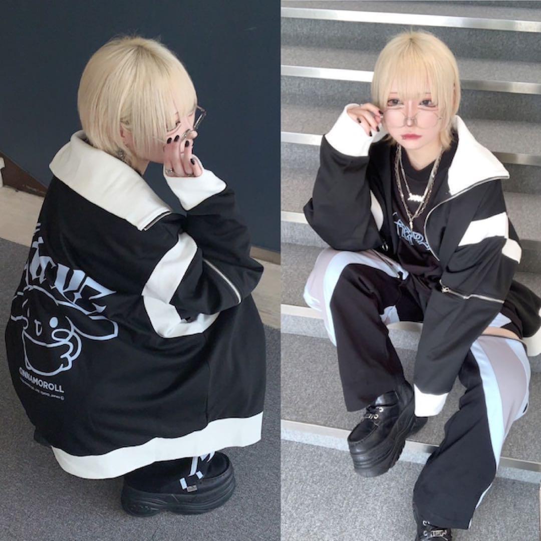 シナモロール ×THICC コラボジャージ ブラック ブルー 地雷系 サブカル