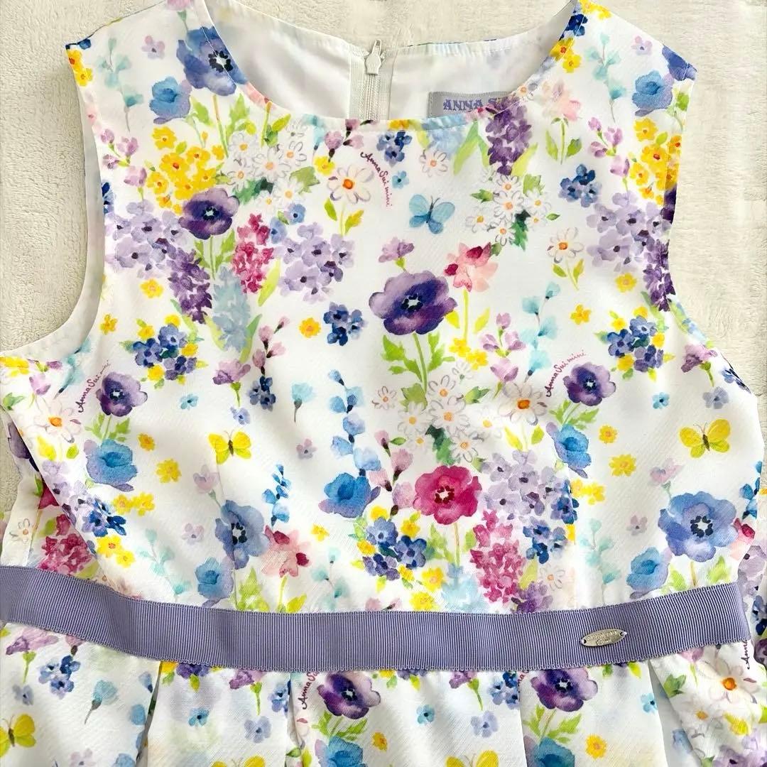 アナスイ ミニ⭐︎ノースリーブ 水彩花柄ワンピース　145〜155㎝