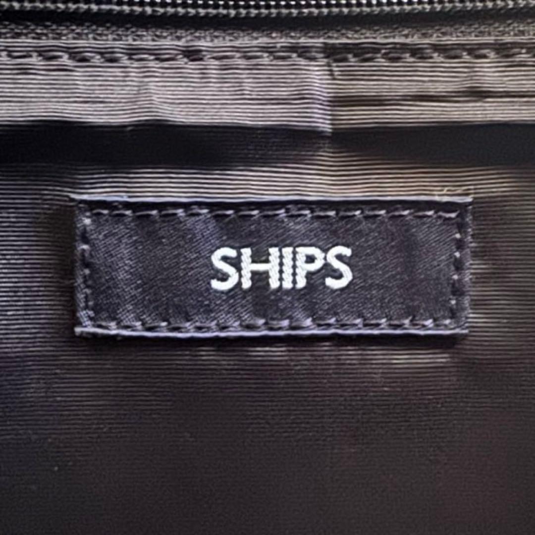SHIPS シップス トートバッグ オールレザー シボ革 肩掛け B4 ブラック