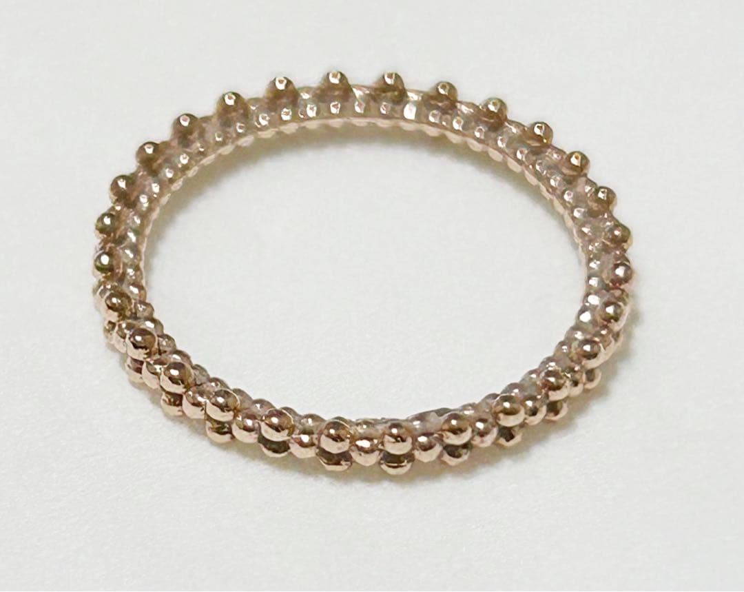 ローズゴールド ビーズデザインリング