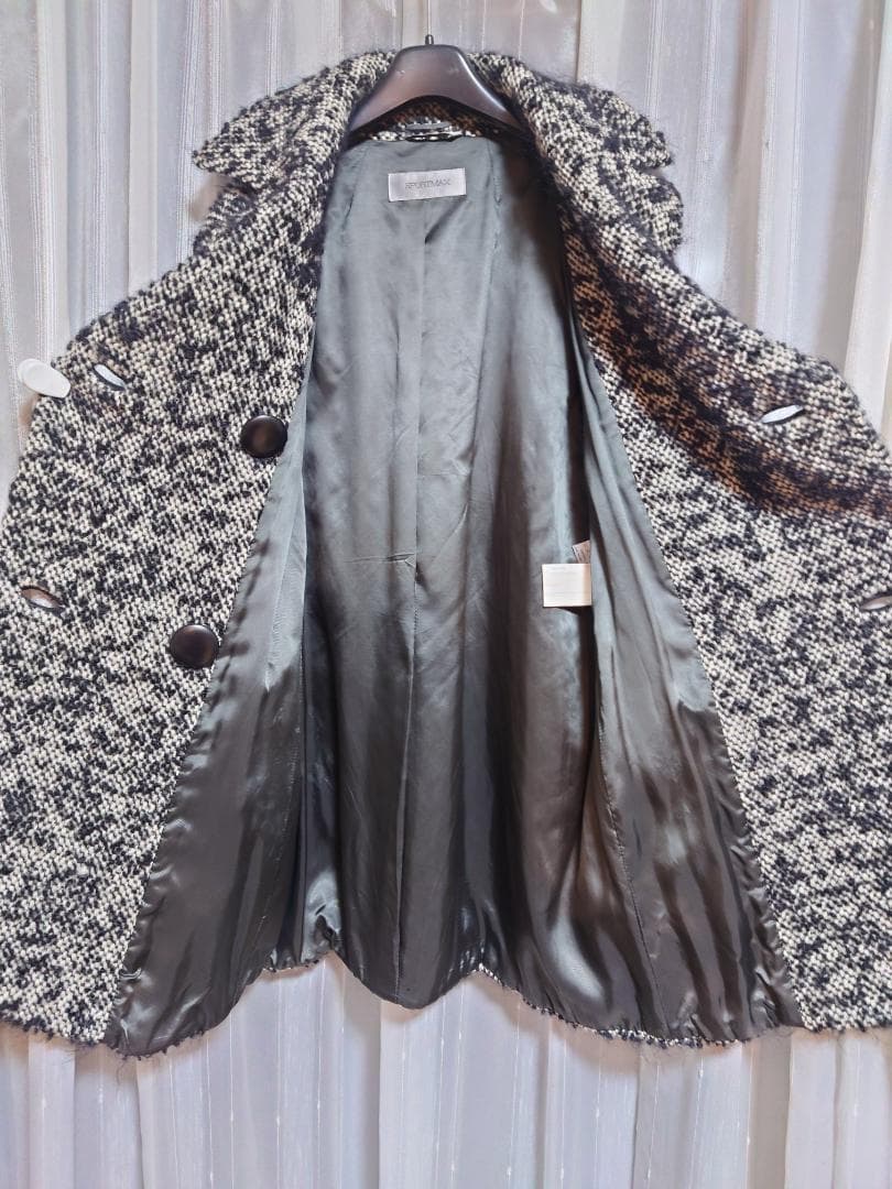 お値下げ☆美品☆SPORTMAX ☆イタリア製アルパカ混☆ツィードコート☆ ４２