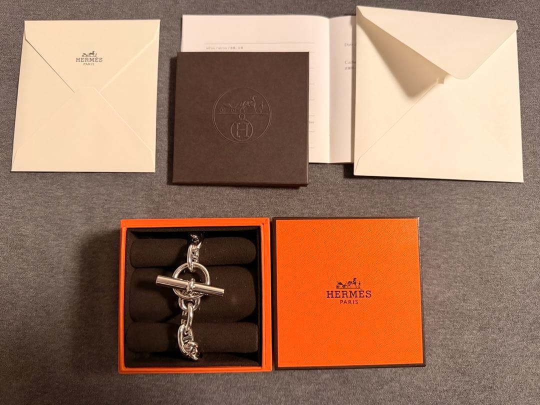 新品未使用 エルメス シェーヌダンクル MM16 シルバーブレスレット