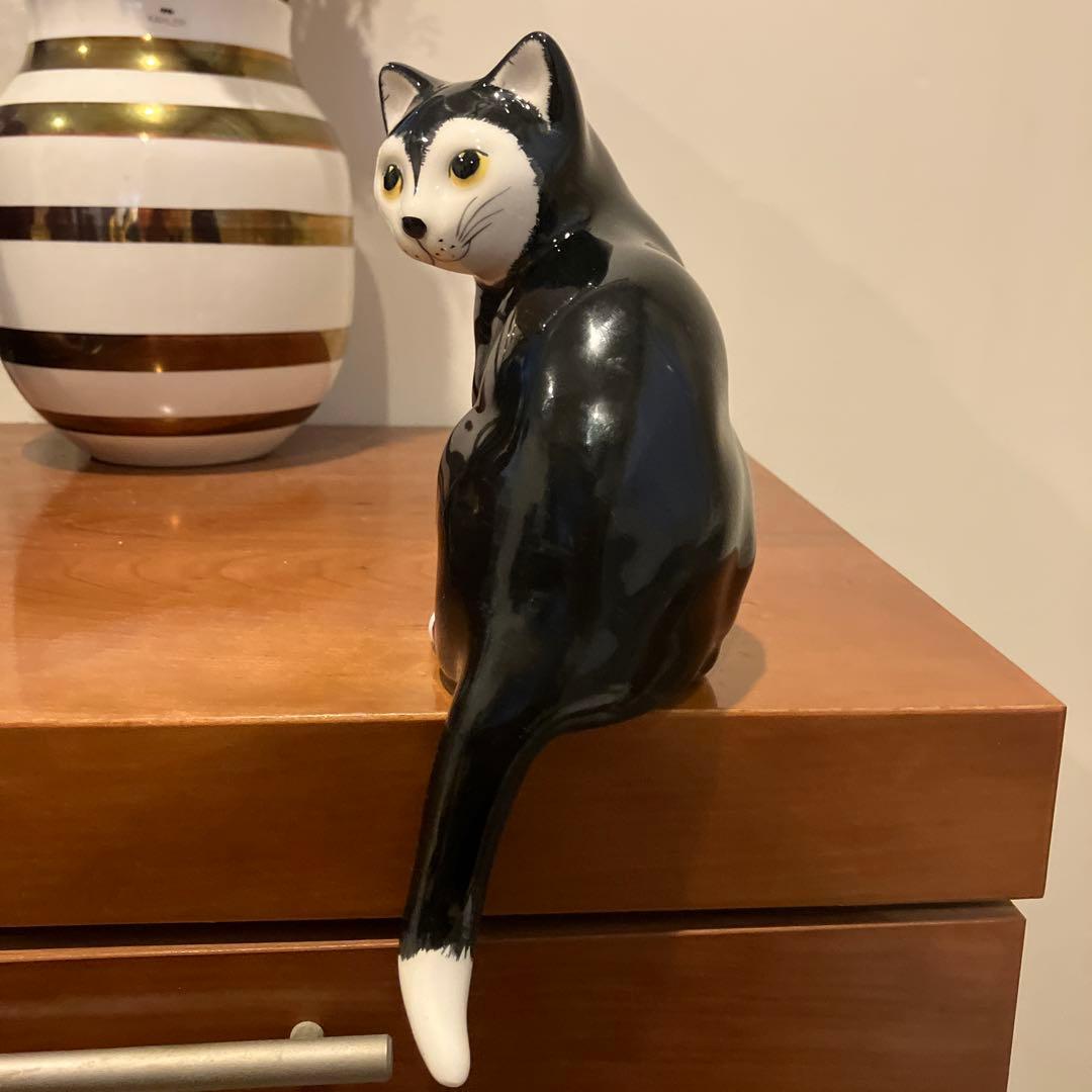 英国ビンテージ　可愛過ぎる猫ちゃんの陶器オブジェ