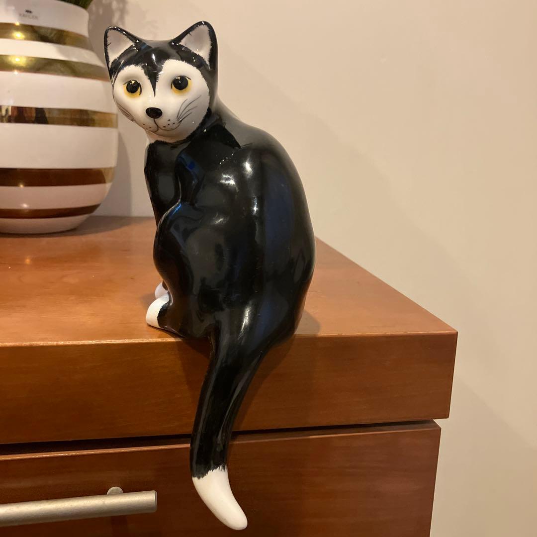 英国ビンテージ　可愛過ぎる猫ちゃんの陶器オブジェ