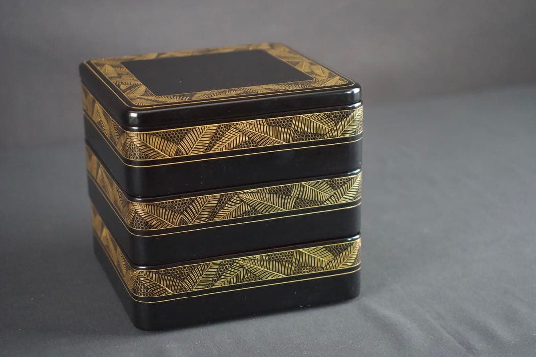 輪島塗 三段 重箱 共箱 漆器 未使用 美品