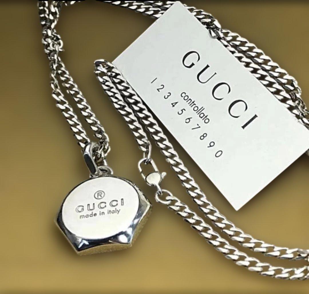 美品 GUCCI グッチ ヘキサゴン ペンダントネックレス