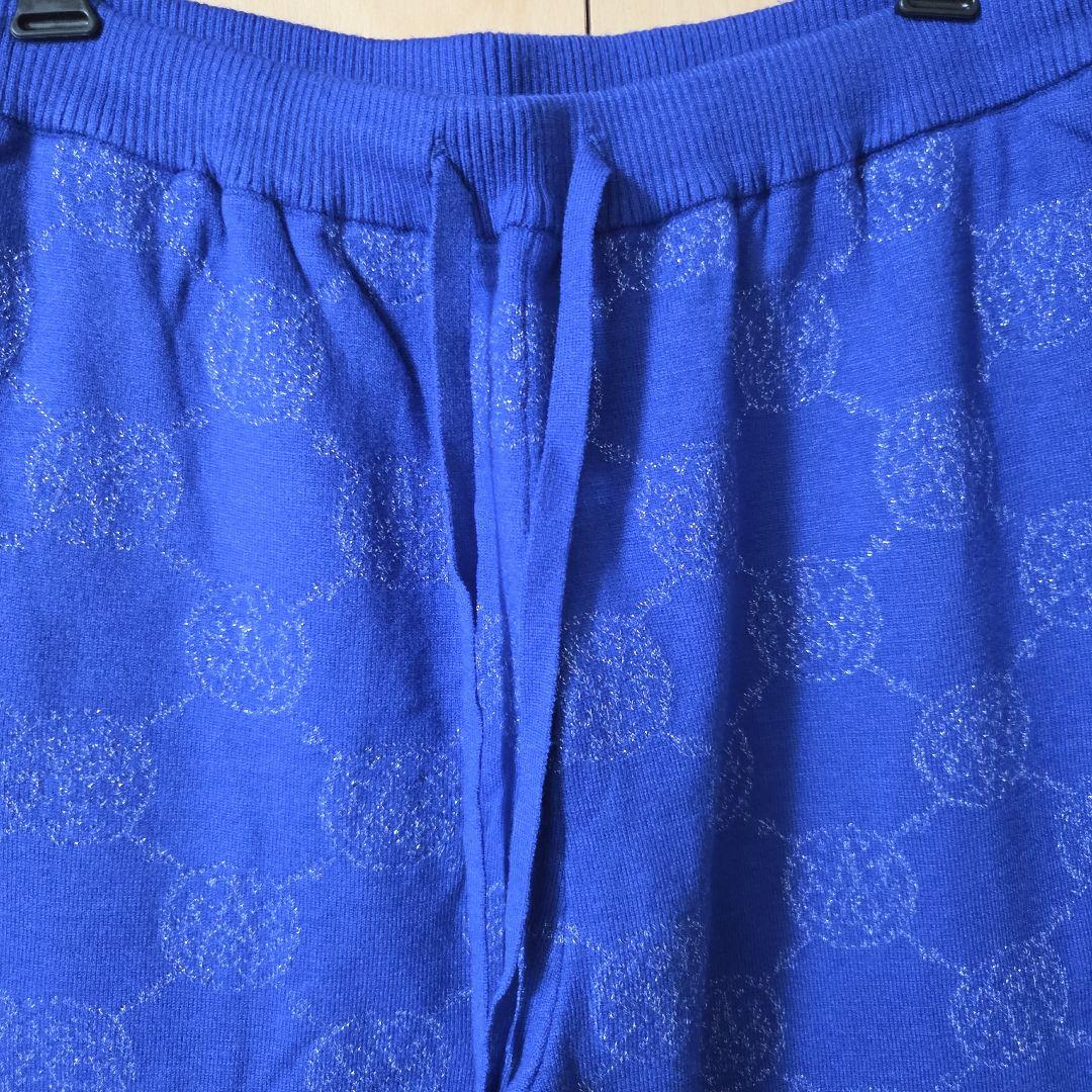 アンコキーヌ　コアスパンヤーンニットラメモノグラム柄　セットアップ　M& LL