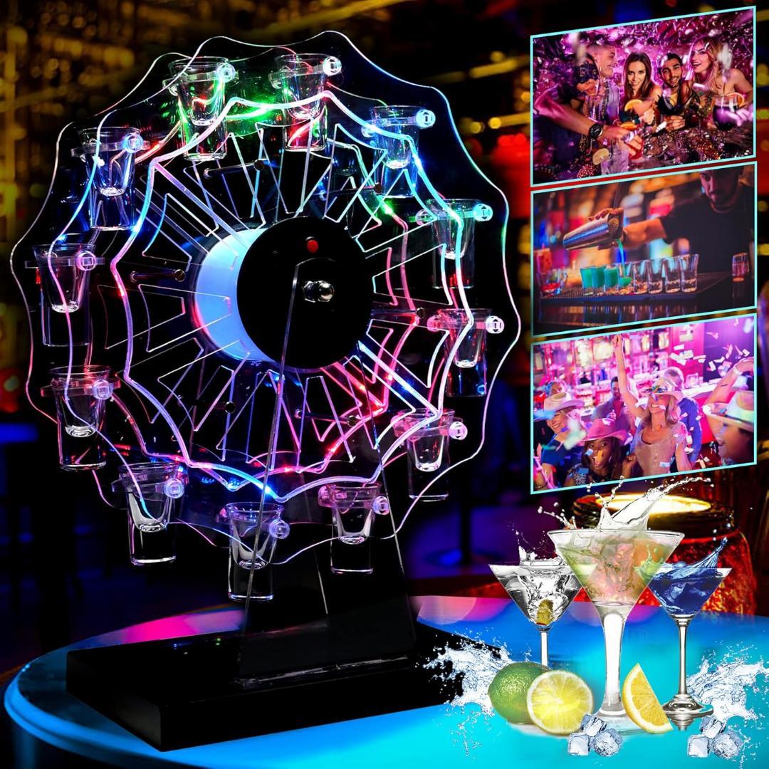 新品 テキーラ観覧車 LED 観覧車 ワインラック 酒グラススタンド 充電式