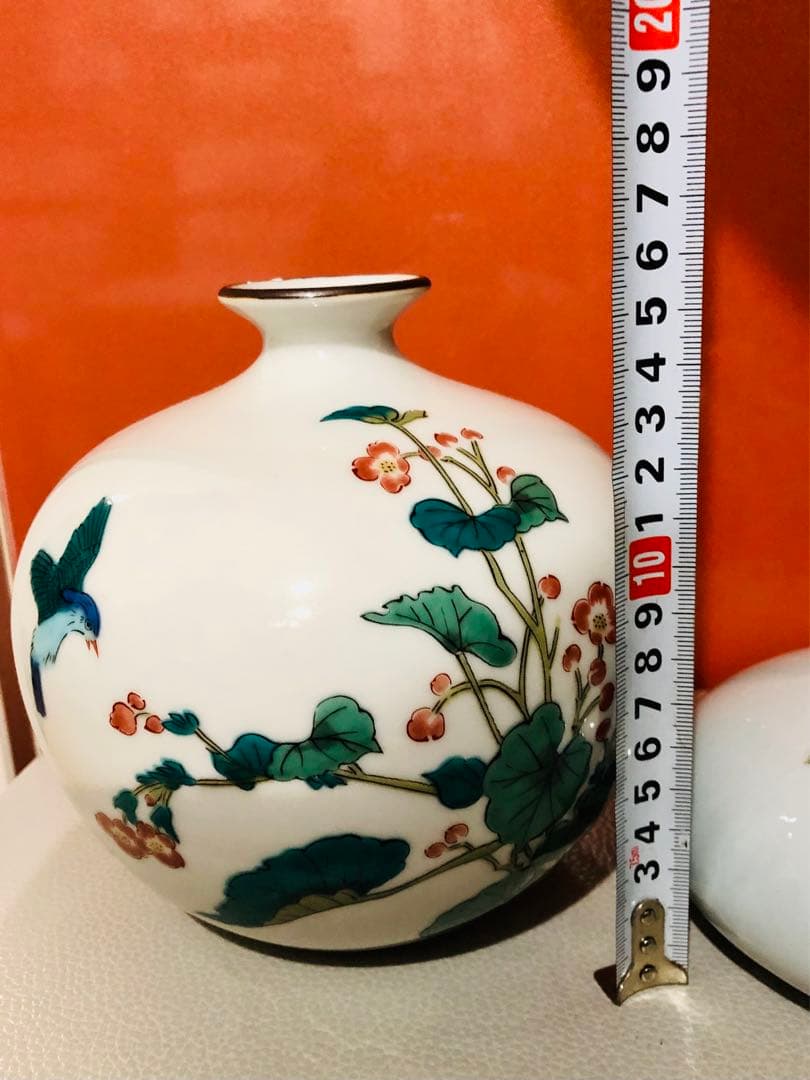 希少品 九谷靑郊 九谷堂 花瓶2セット 完全美品