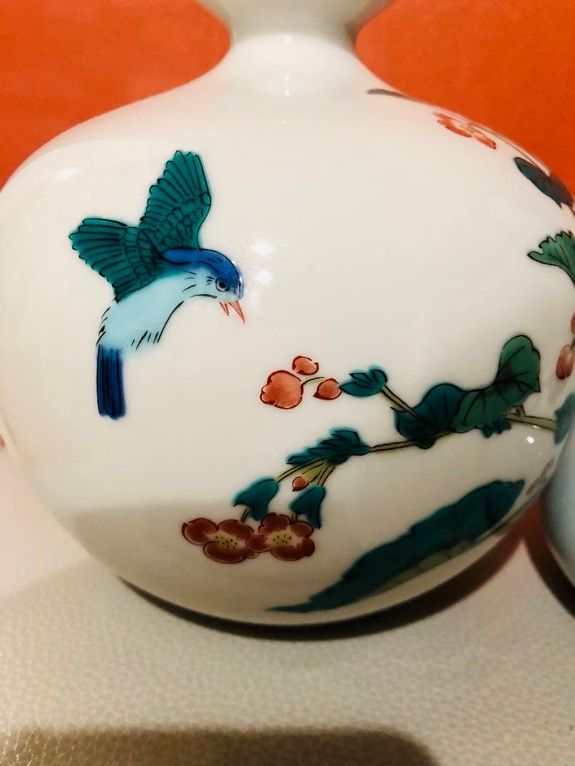 希少品 九谷靑郊 九谷堂 花瓶2セット 完全美品