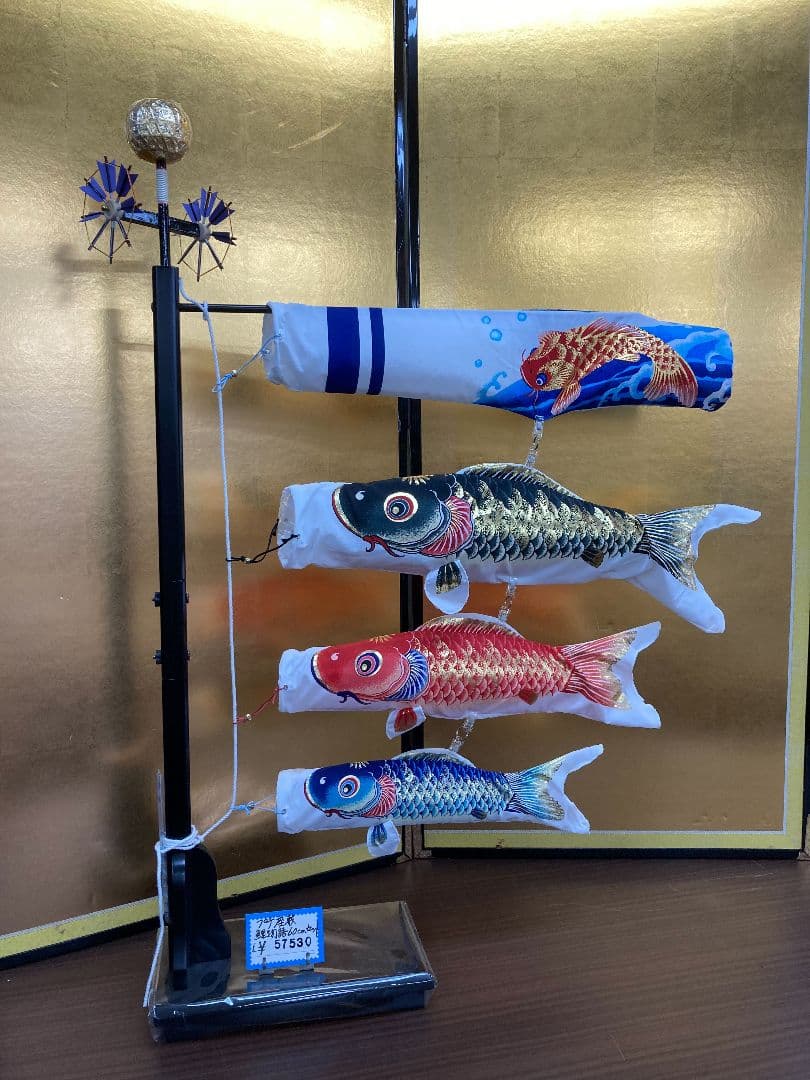【展示品限り】鯉のぼり（室内用)　プチ座敷鯉物語セット　60cm