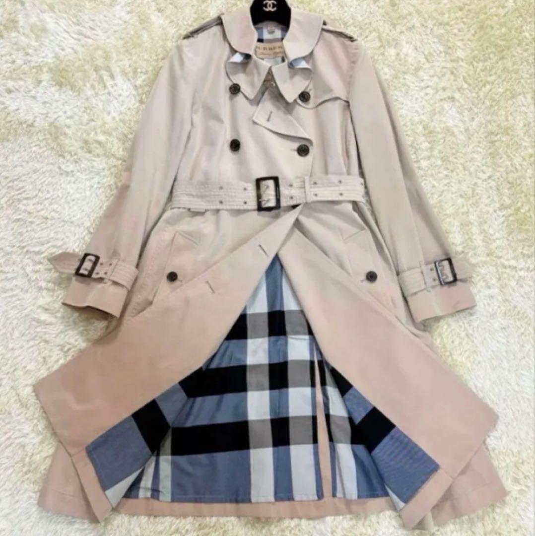 バーバリーロンドンイングランド　トレンチコート　メガチェック　ノバチェック