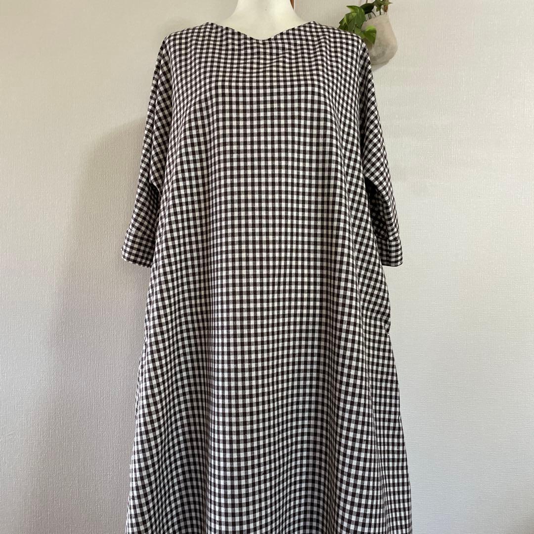 ＆LOVE様　ギンガムチェック　エプロン　ワンピース