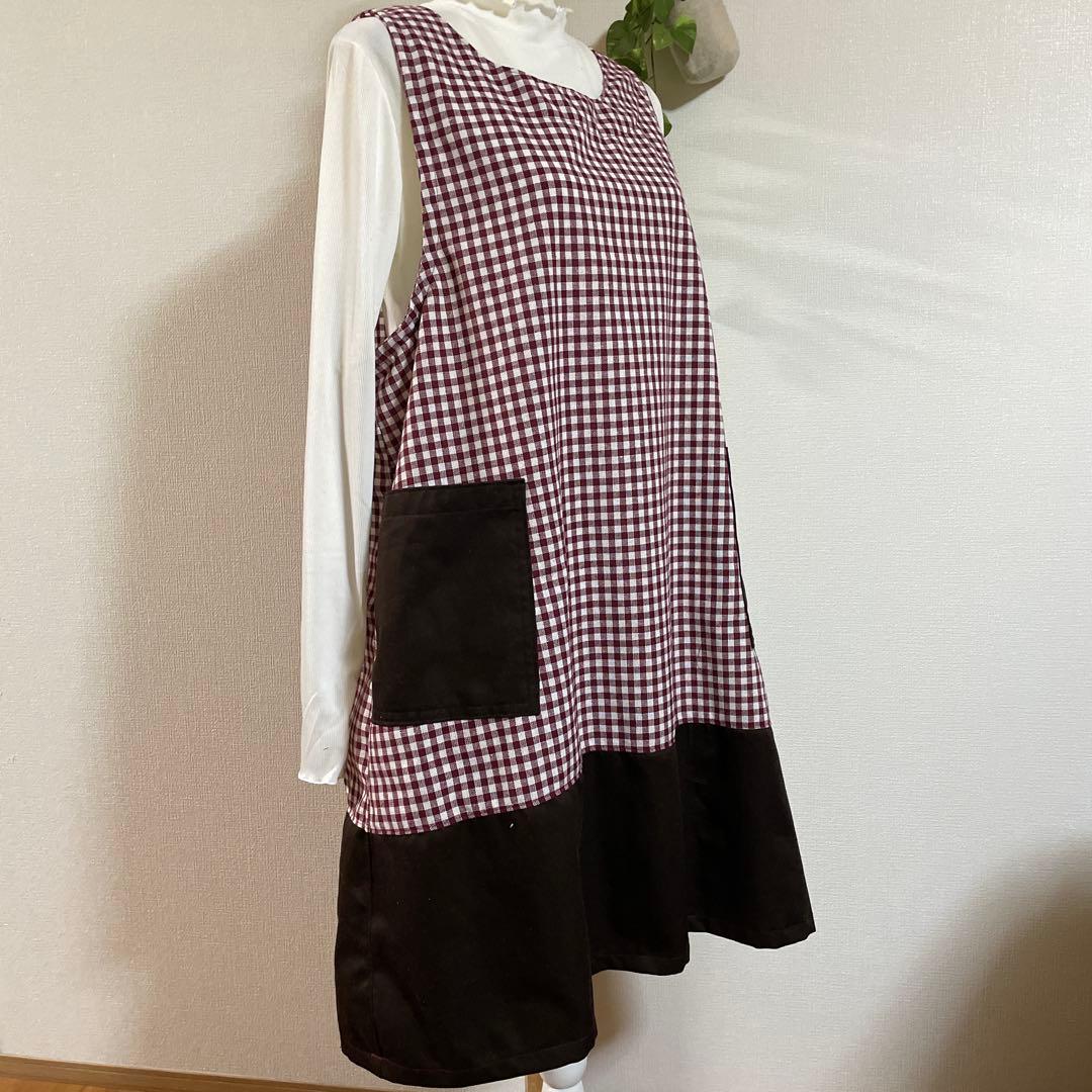 ＆LOVE様　ギンガムチェック　エプロン　ワンピース