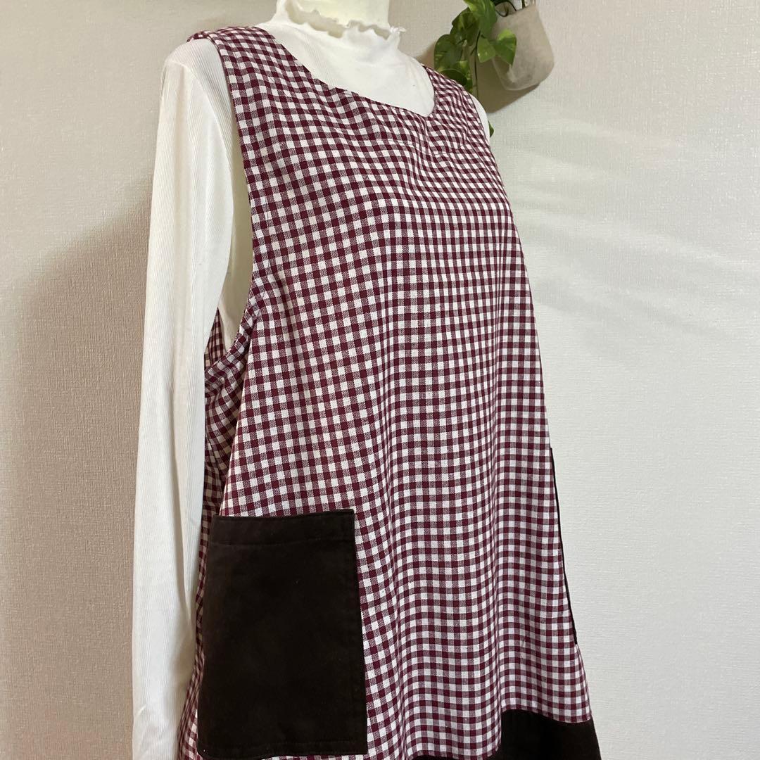 ＆LOVE様　ギンガムチェック　エプロン　ワンピース