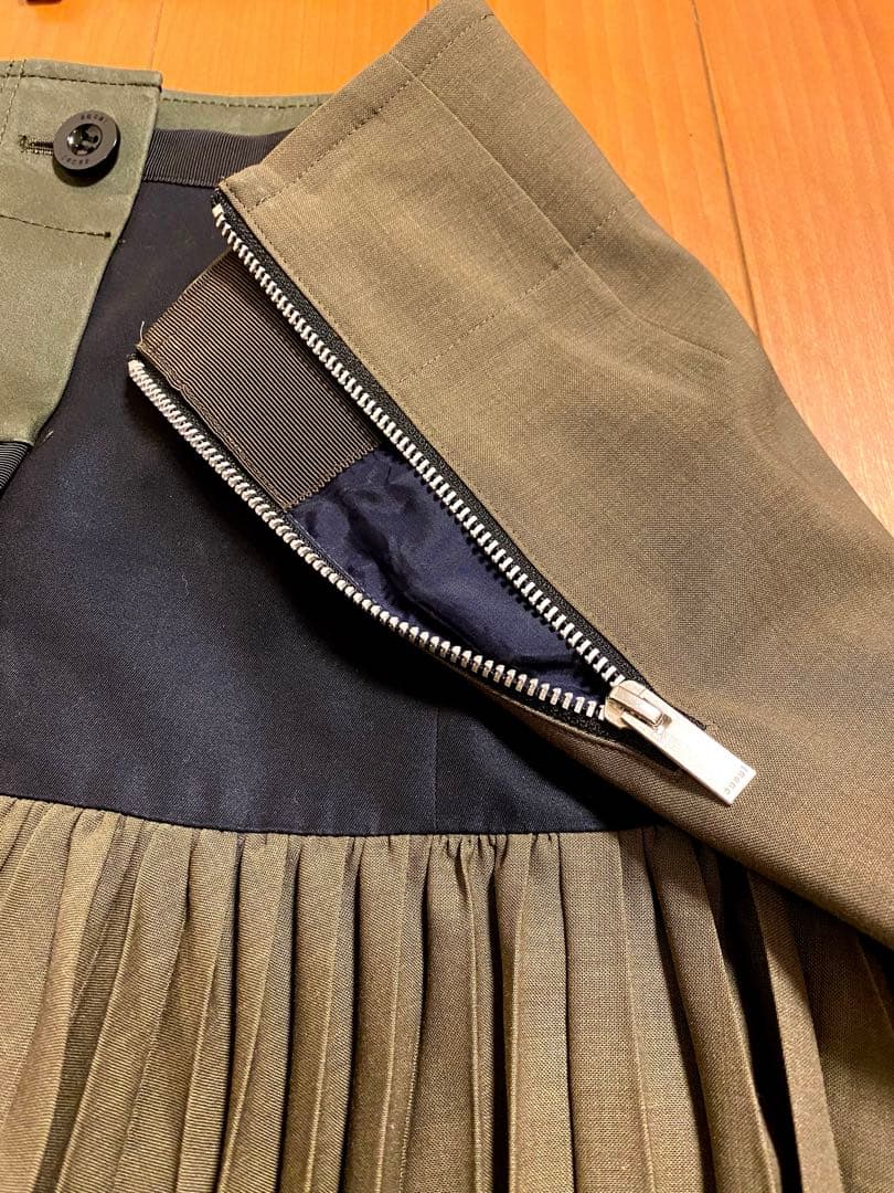 sacai サカイ　スーチングプリーツスカート　21SS サイズ0