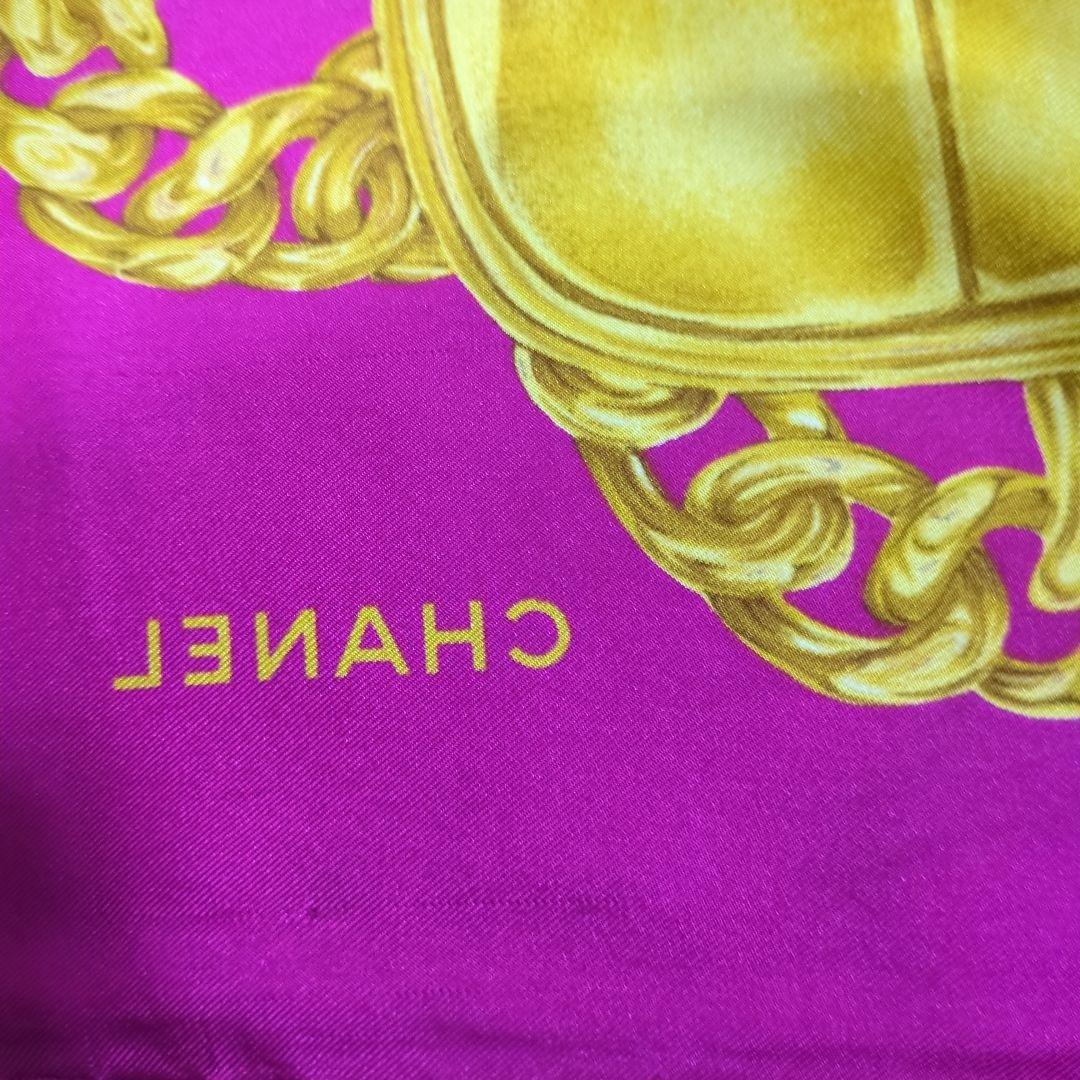 H0RAページピンク ゴールド チェーンデザイン スカーフ