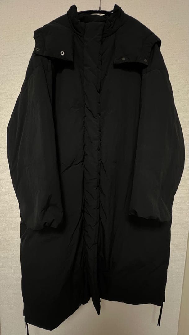 BLACK by moussy：フード付きロングダウンジャケット