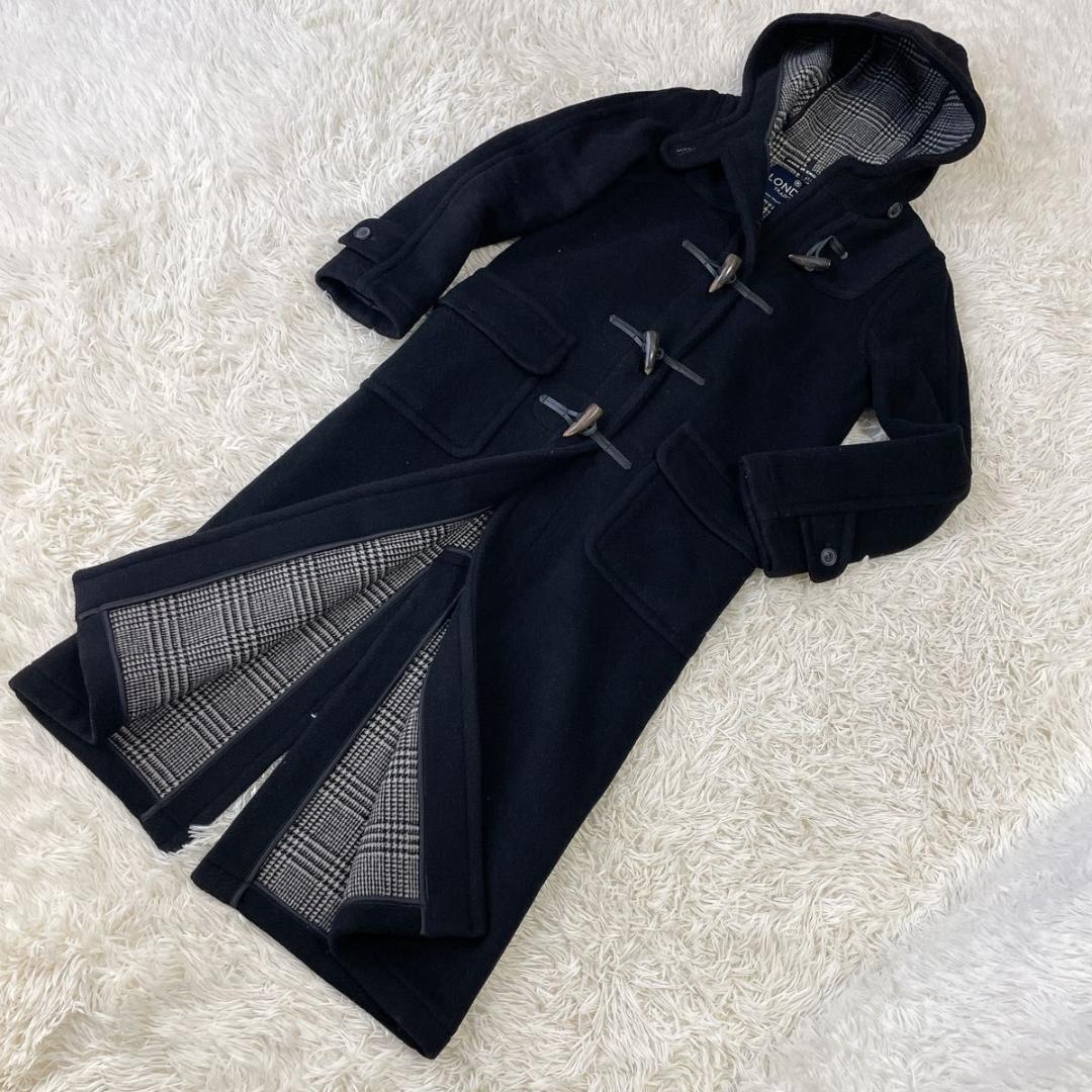 美品✨着丈113cm★ロンドントラディション ダッフルコート フード ブラック