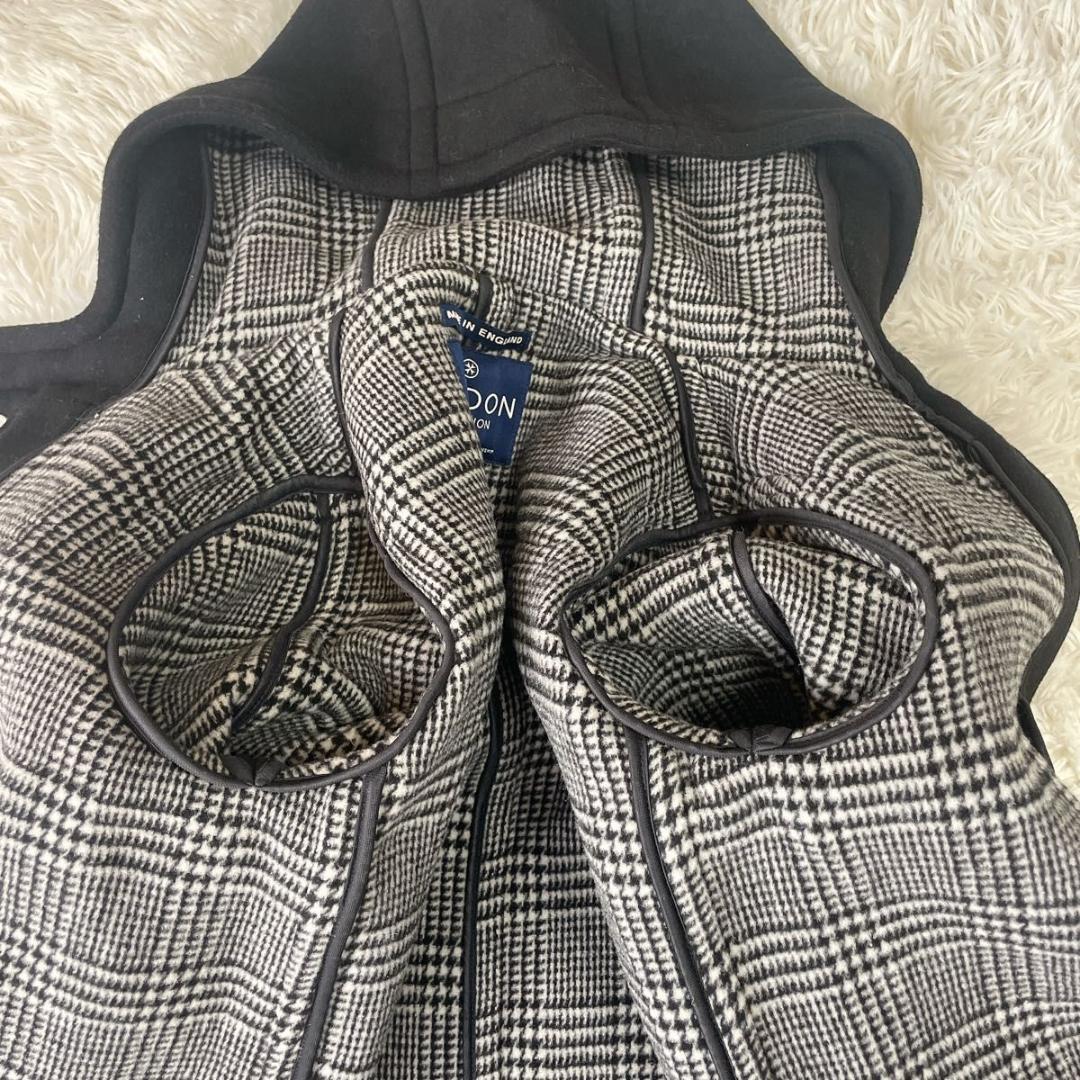 美品✨着丈113cm★ロンドントラディション ダッフルコート フード ブラック
