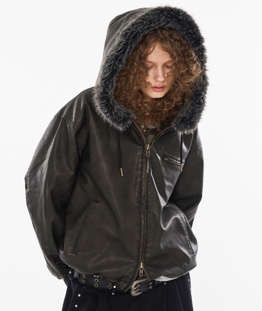 WISH FOR EVERファーダブルジップブルゾン