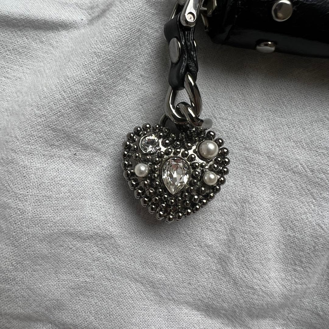 小物 miu miu heart charm leather coin case