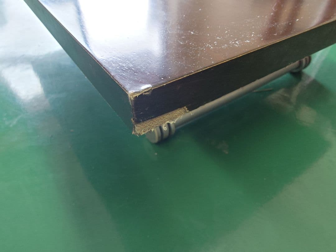 ★期間限定セール★　昇降式テーブル ダークブラウン　無段階調整