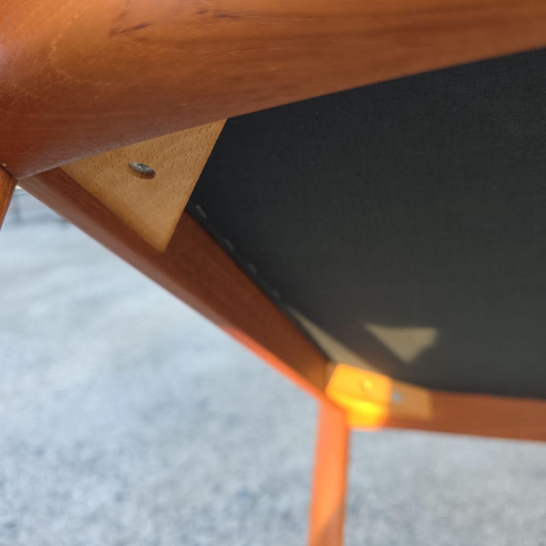 日田工芸 ヴィンテージ チーク無垢材×本革 アームチェア ダイニング ②