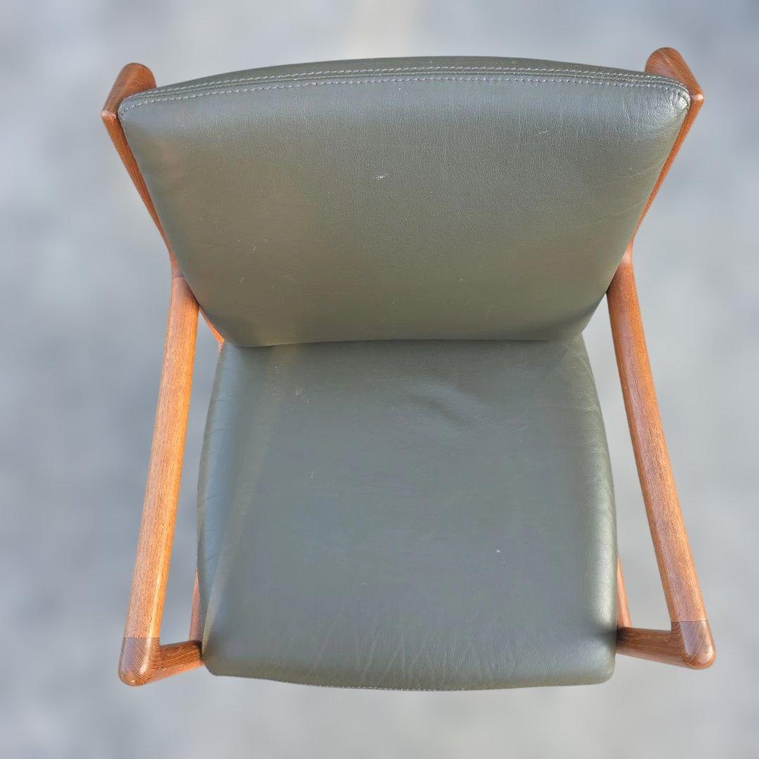 日田工芸 ヴィンテージ チーク無垢材×本革 アームチェア ダイニング ②