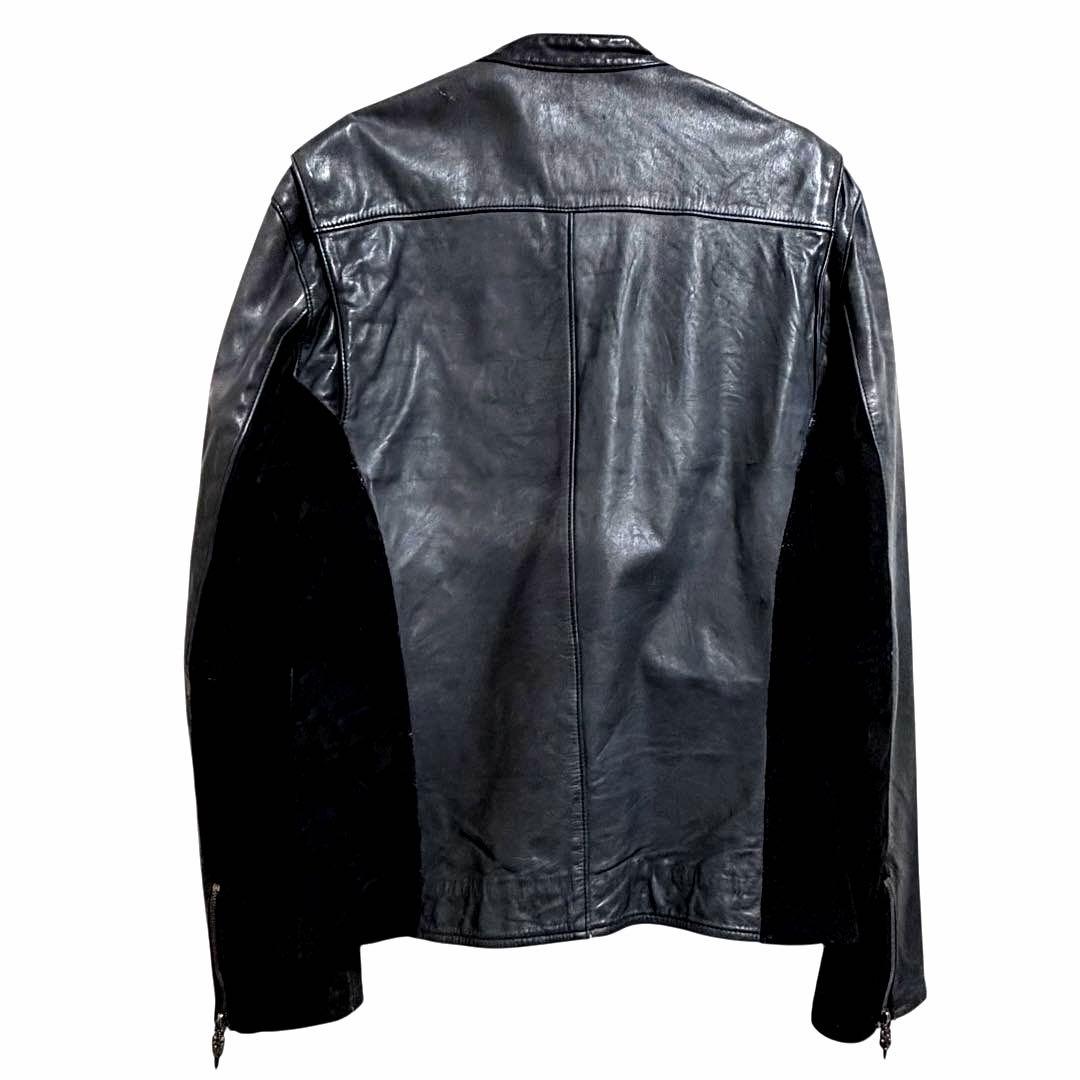 h*e様 日本製ホースハイド馬革シングルライダース 純銀タガーハートジッパーレザ