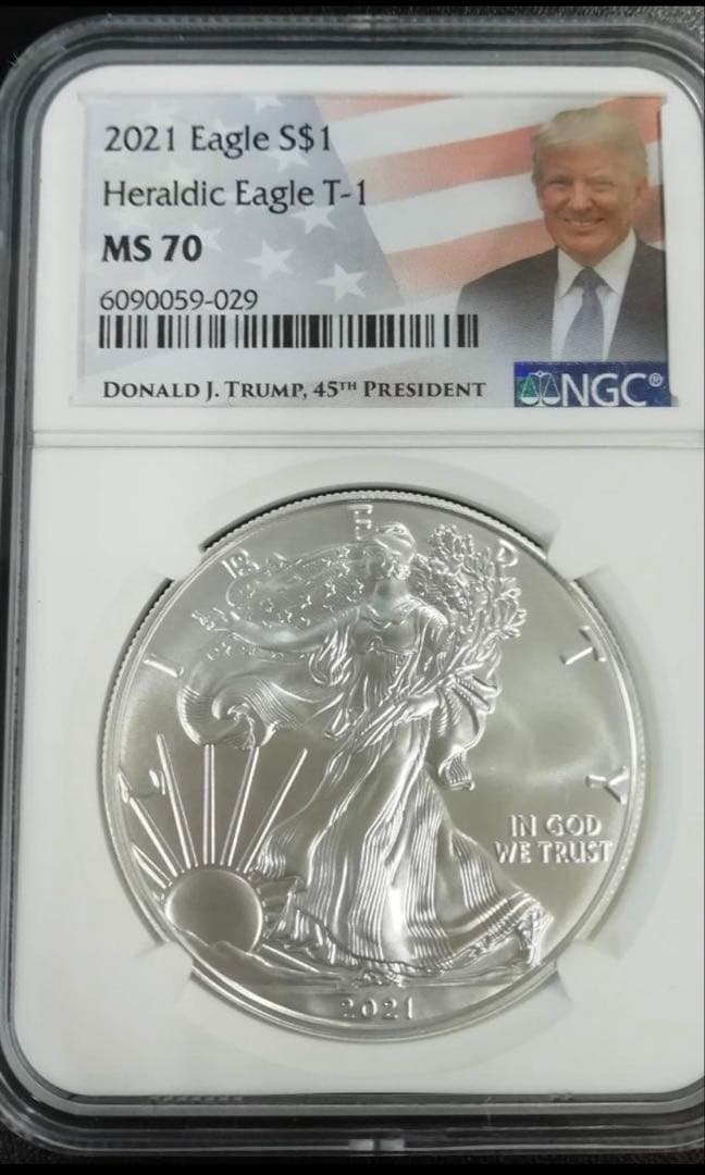 【最高鑑定】2021　トランプ 　シルバーイーグル 銀貨 NGC MS70