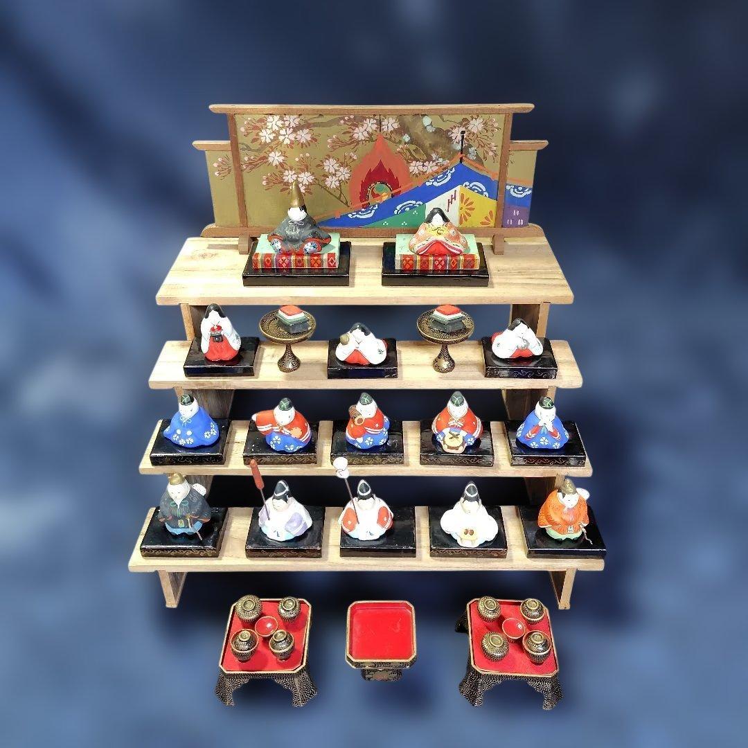 【古い】ミニチュア雛人形セット( 土人形)