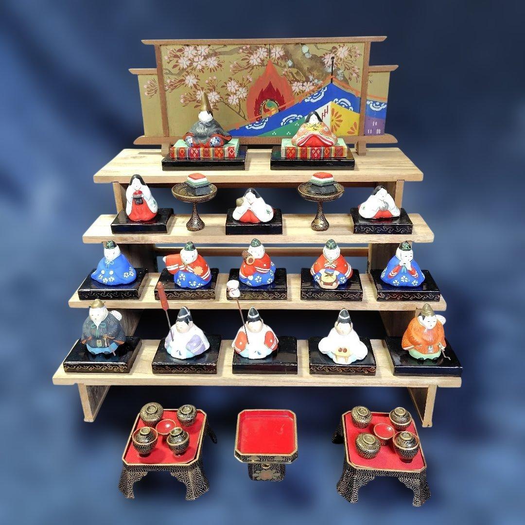 【古い】ミニチュア雛人形セット( 土人形)