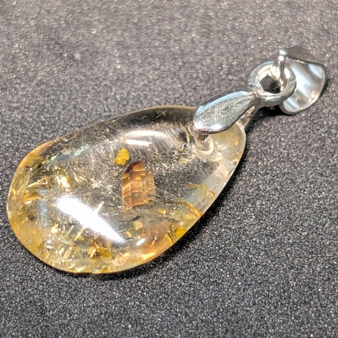 一点物 ペンダント ネックレス タイチンルチル チタンスピネル 極太金針水晶