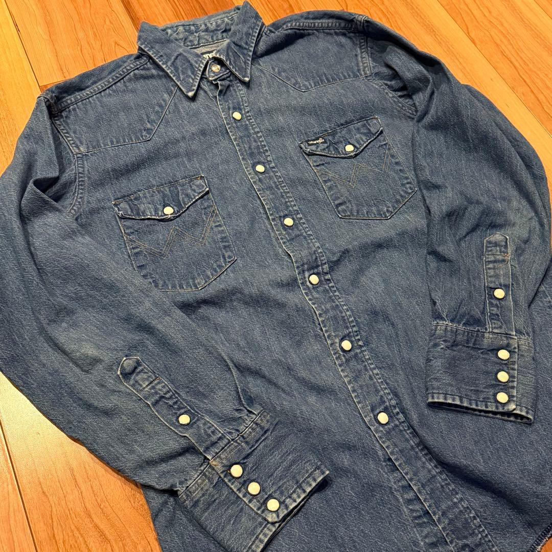 80s USA製 Wrangler 70127MW デニムシャツ ウエスタン