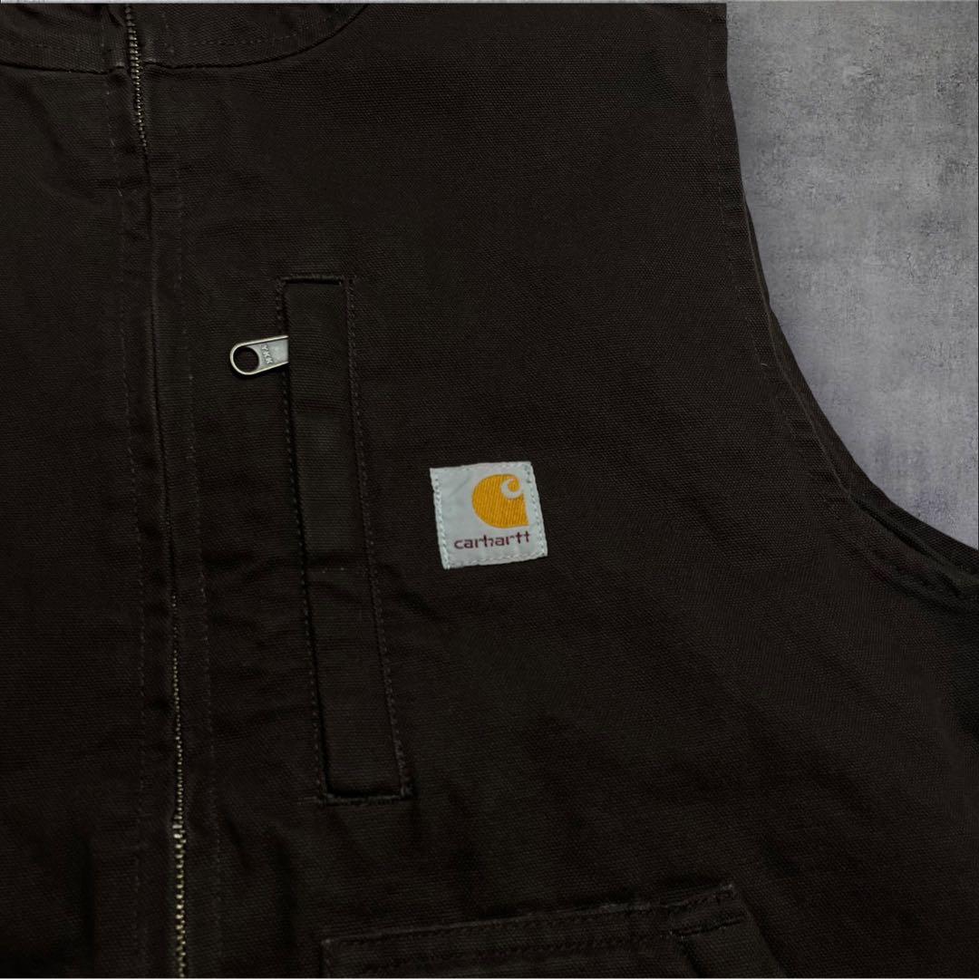 Carhartt ダックベスト ブラウン 裏地ボア L
