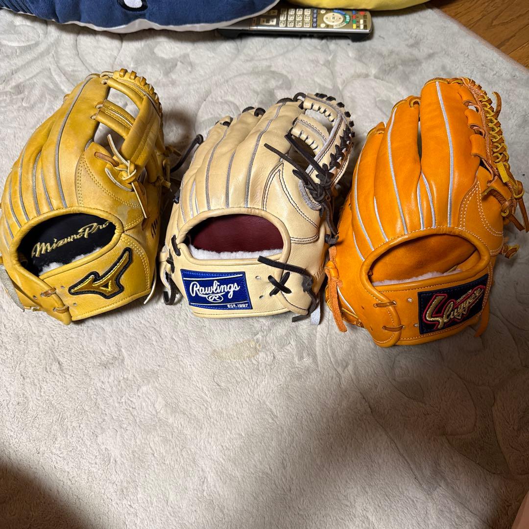 ミズノプロ、ローリングス、久保田スラッガー グローブセット