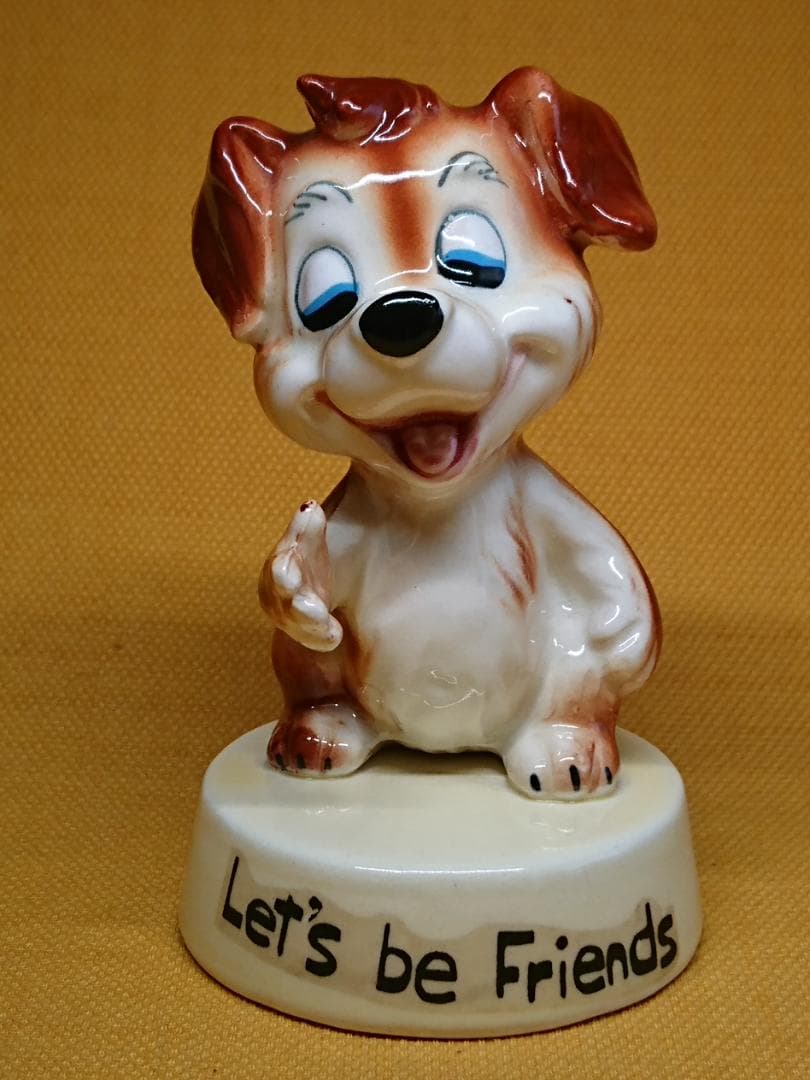 ビンテージ　犬　陶器　オブジェ　置物　インテリア　工芸品　美術品　A1237