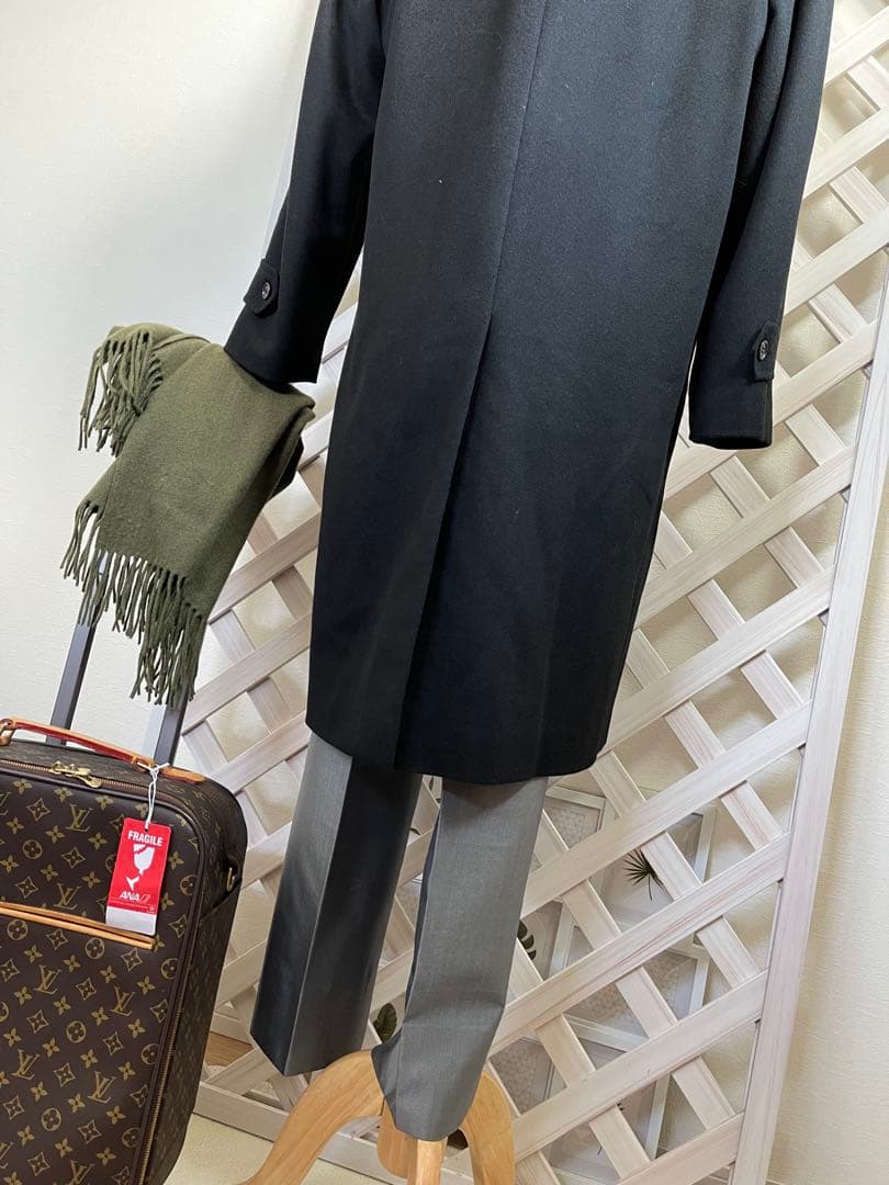 かえ’s メンズ⭐︎ L ⭐︎ 新古　極上のカシミヤ100% ⭐︎ 黒　ロング