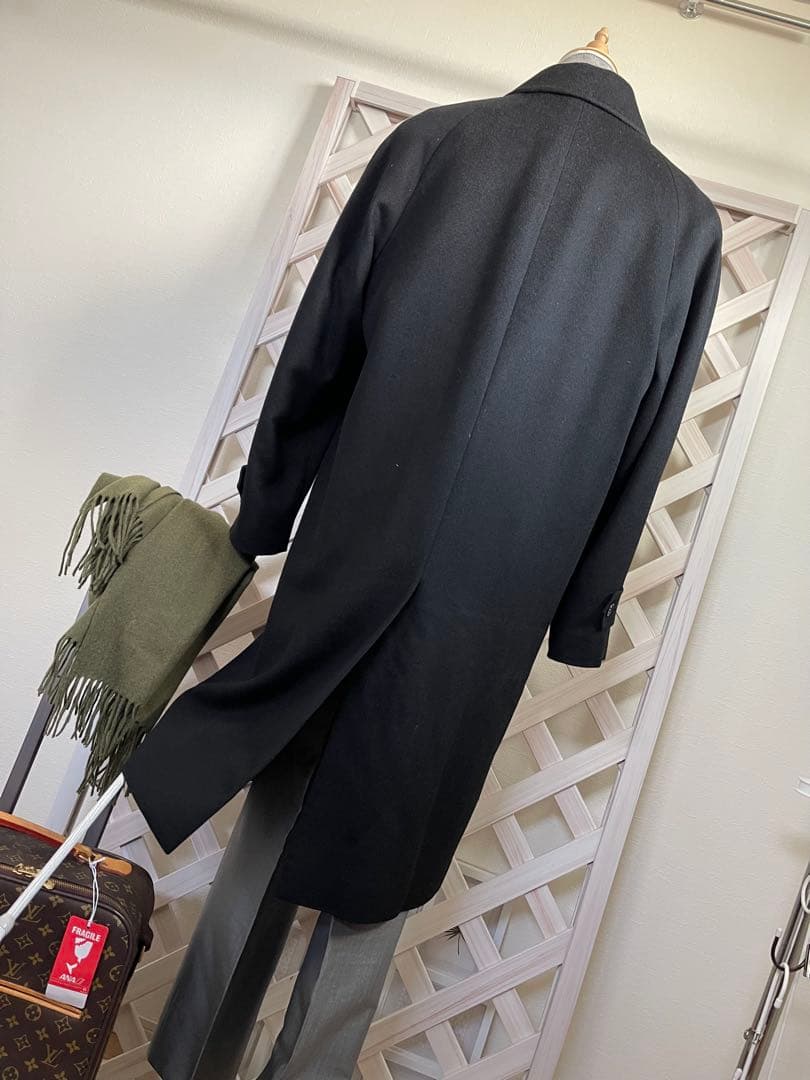かえ’s メンズ⭐︎ L ⭐︎ 新古　極上のカシミヤ100% ⭐︎ 黒　ロング