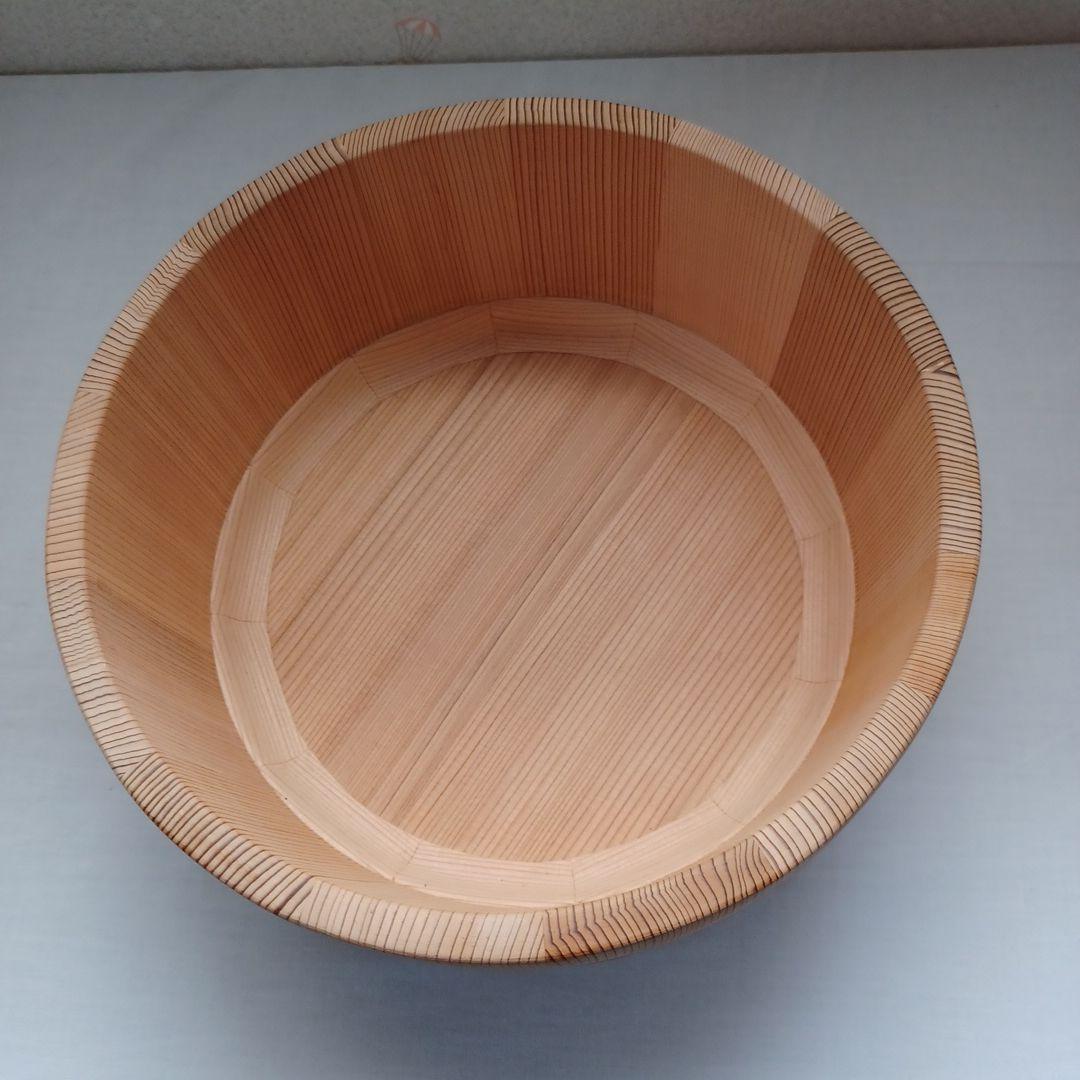 大館天然秋田杉 円形 浅型おひつ6号入り　ヘラ付き