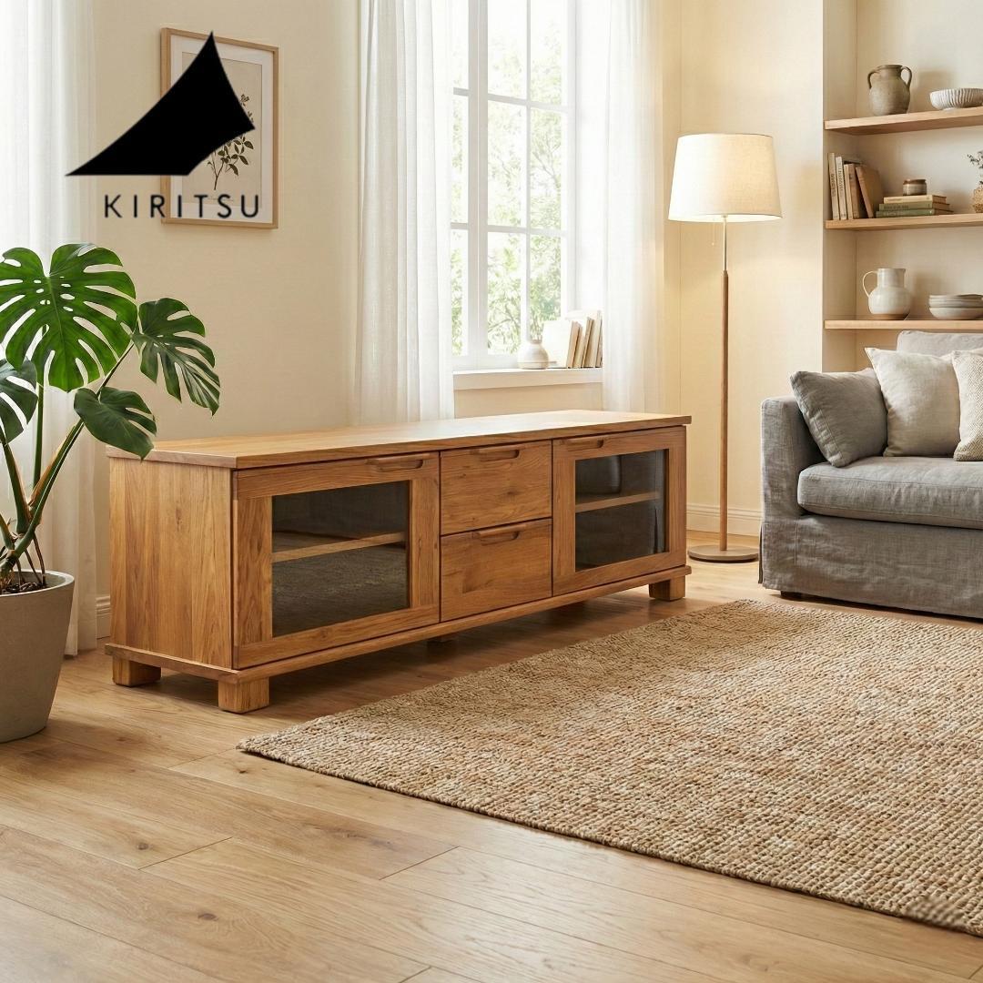 起立木工 D-oak 天然木ナラ無垢材 テレビボード 150cm幅 北欧モダン