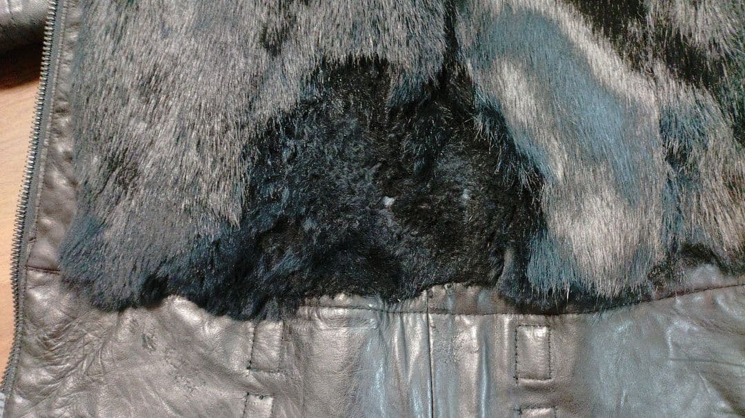 SHELLAC シェラック 総裏ファーレザーライダースジャケット サイズ46