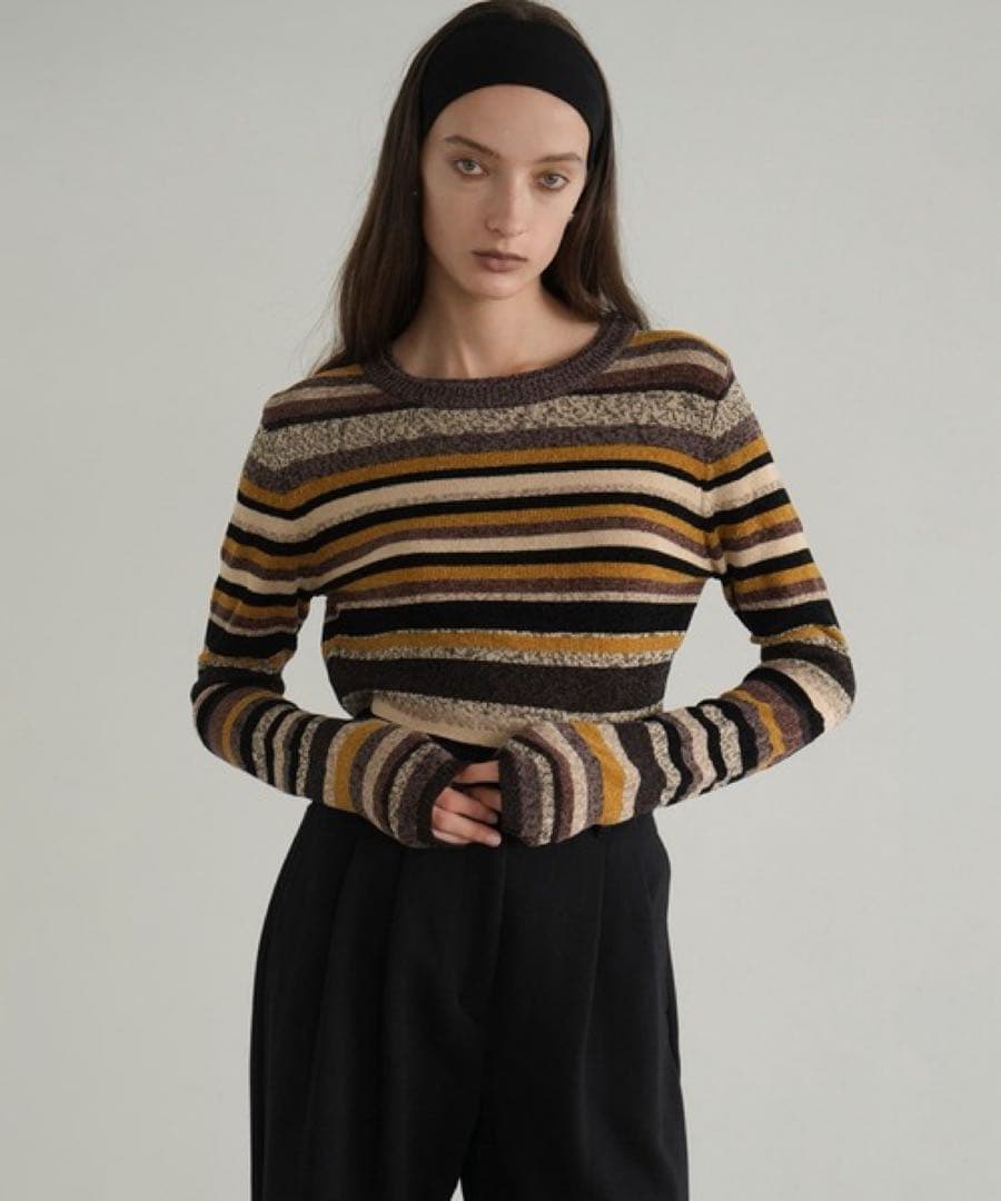 CLANE MOLE MIX BORDER KNIT TOPS サイズ1