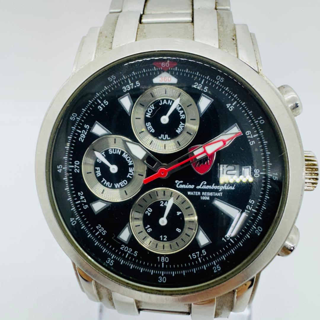 ✨Tonino Lamborgini✨シルバー✨デイト✨ヴィンテージ✨腕時計✨