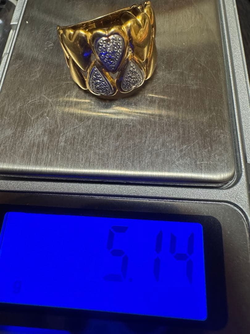K18 Pt900 ハートデザインリング 重さ5.14g 12号 指輪 刻印