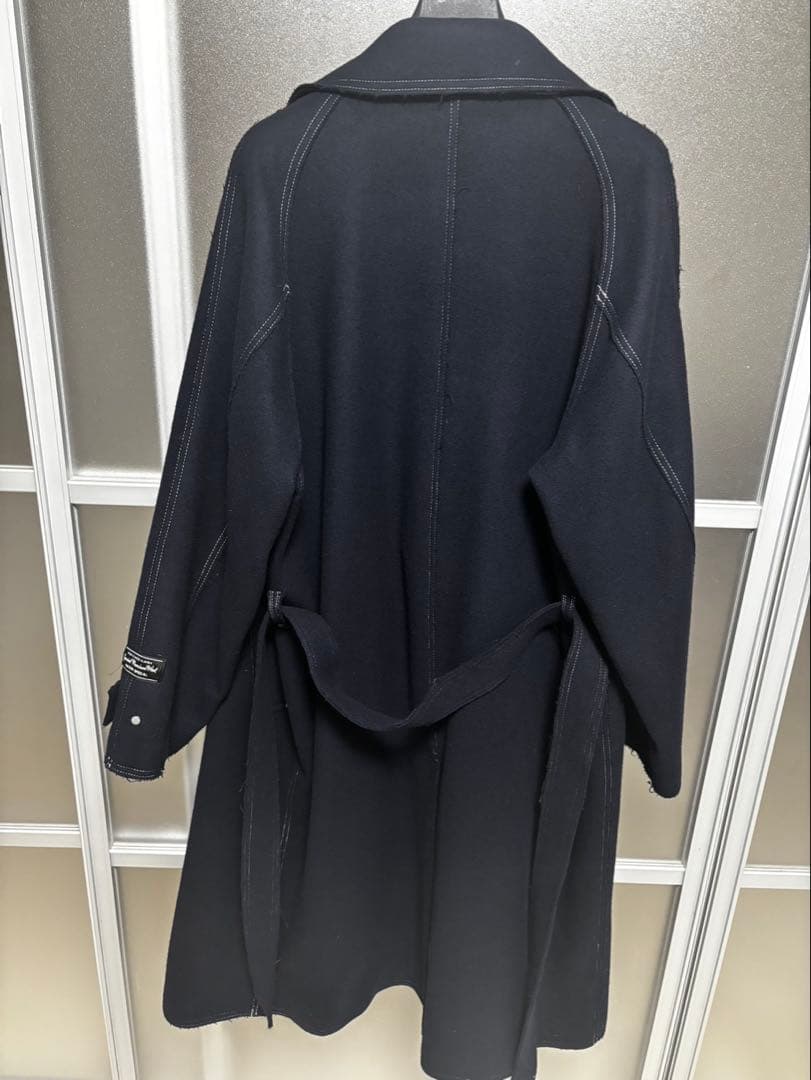 SUPER140Sウールカットオフステッチダブルオーバーコート　メゾンスペシャル