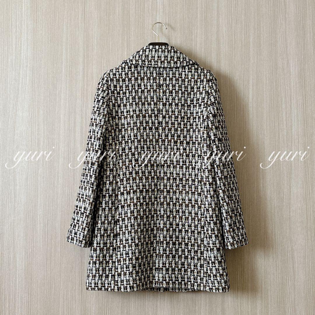 【1189】アナイ系列アルアバイル　ゴールドラメツイードステンカラーコート